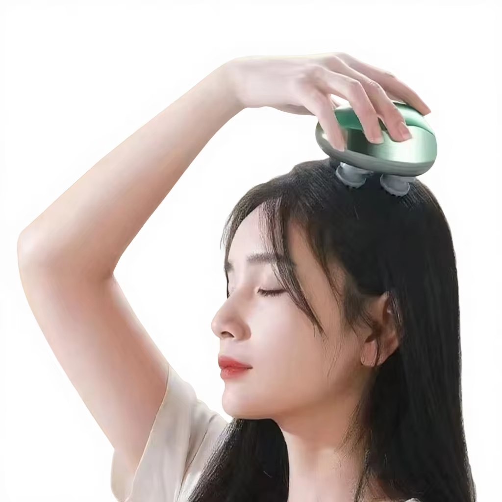  Meridian Acupoint Head Therapy Massager Waterproof Electric Kneading Device Musical Function for Stress Relief Scalp